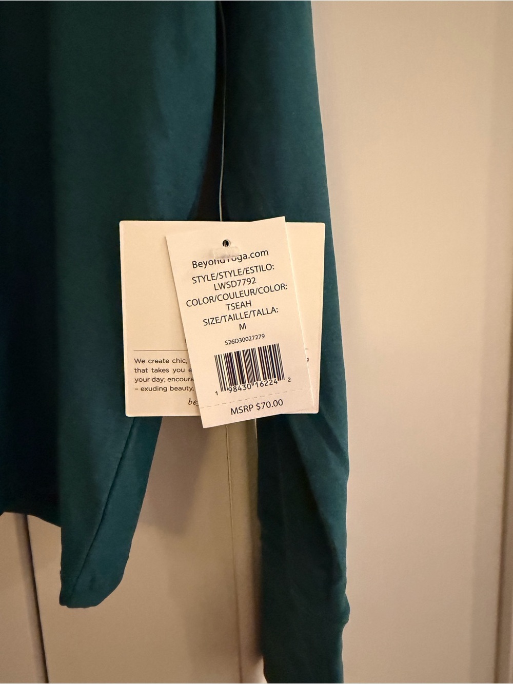 Beyond Yoga Deep Teal Spacedye Pullover, NWT, Size M - Picture 4 of 6